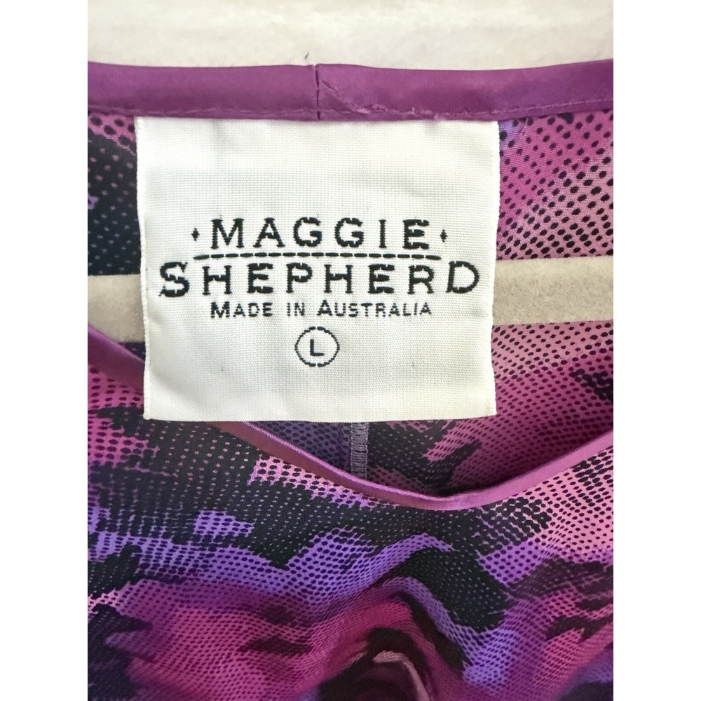 Maggie Shepherd Lounge Track 2 Piece Set L Purple Abstract Australia Vtg 90s - Picture 4 of 9